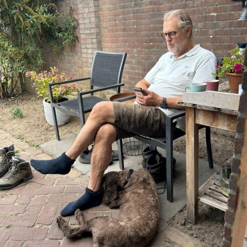 Freek Compagne met de hond